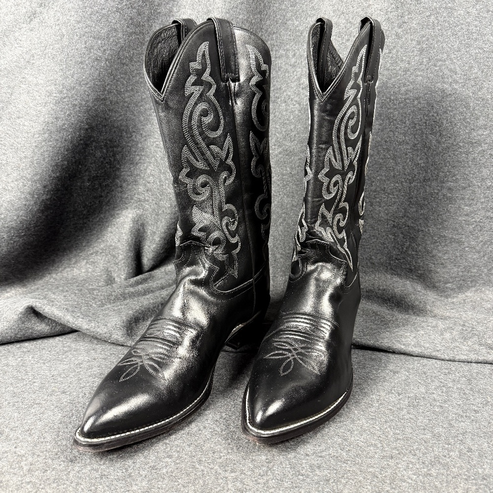Justin Western Boots – Style 1408  “London”| Black Calfskin | Size 11.5EE